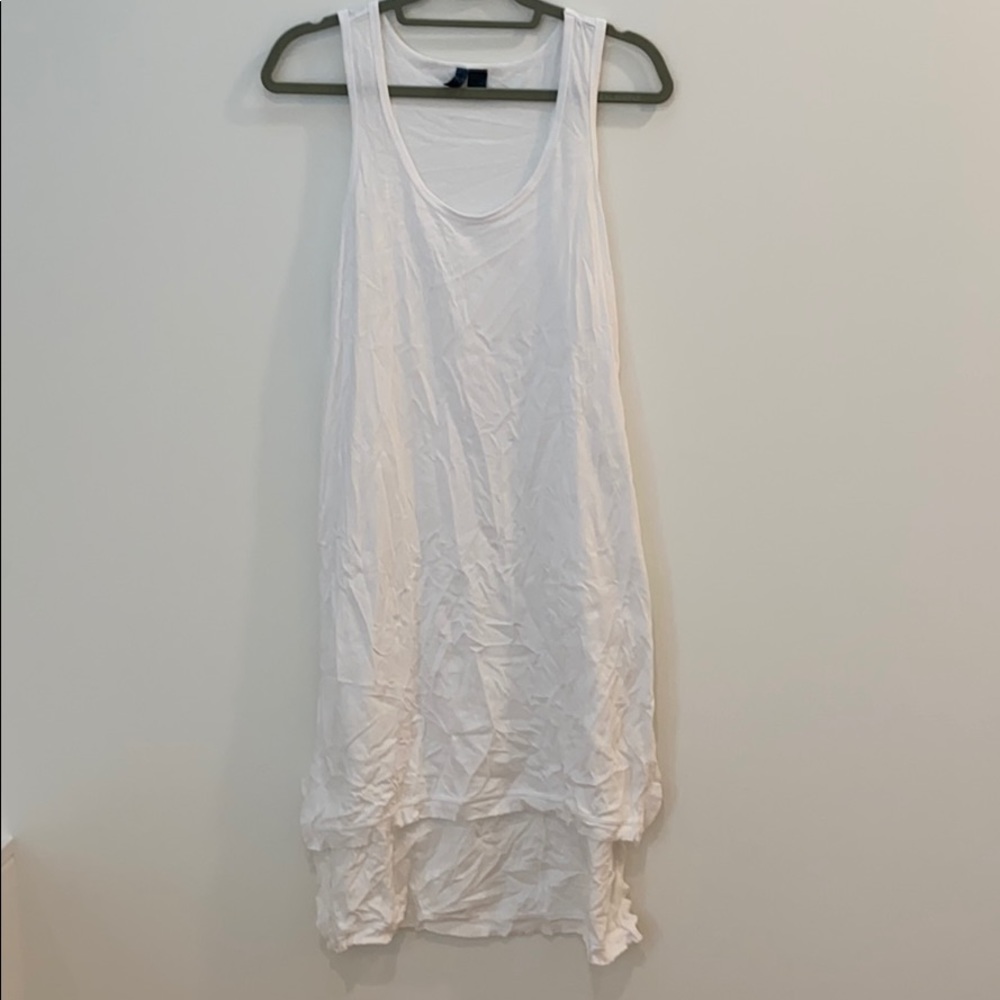 High-Low White Cotton Dress